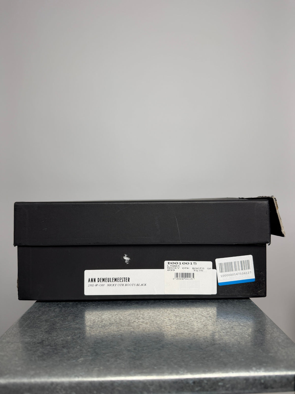 Ann Demeulemeester Nicky OTK boots, box label