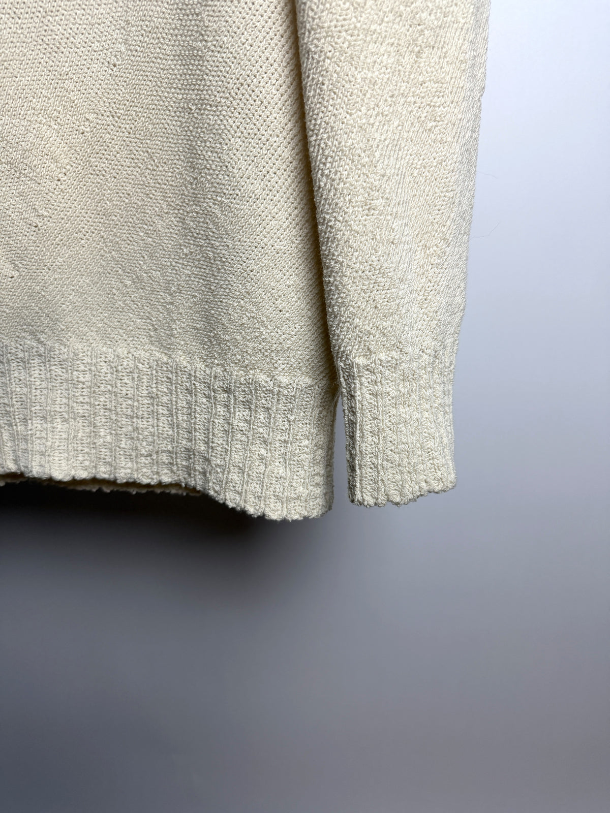 Hem and cuff, close