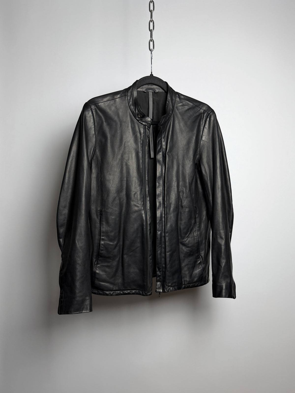 Kazuyuki Kumagai ATTACHMENT lamb leather single riders, sleeve zip gusset