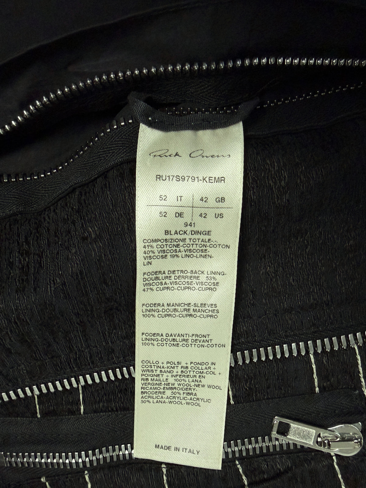 Rick Owens SS17 Walrus Radiant Bomber Jacket RU17S9791-KEMR