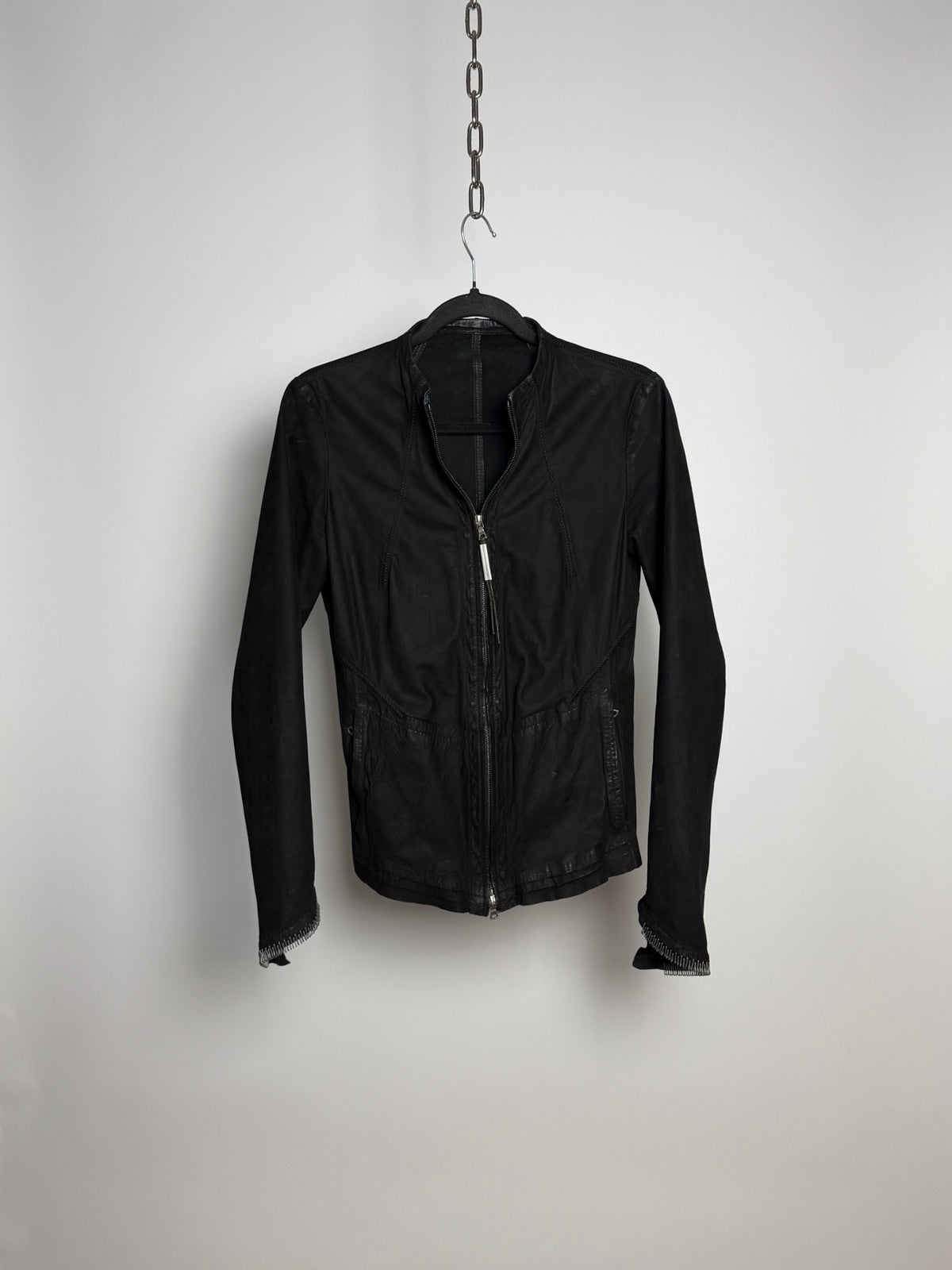Isaac Sellam for L'Éclaireur calfskin jacket, front half zipped