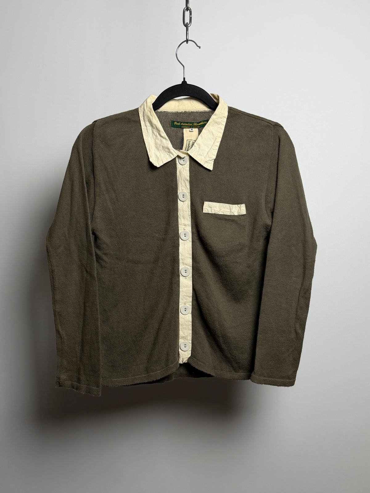Paul Harnden Shoemakers Contrast Collar Knit Cardigan