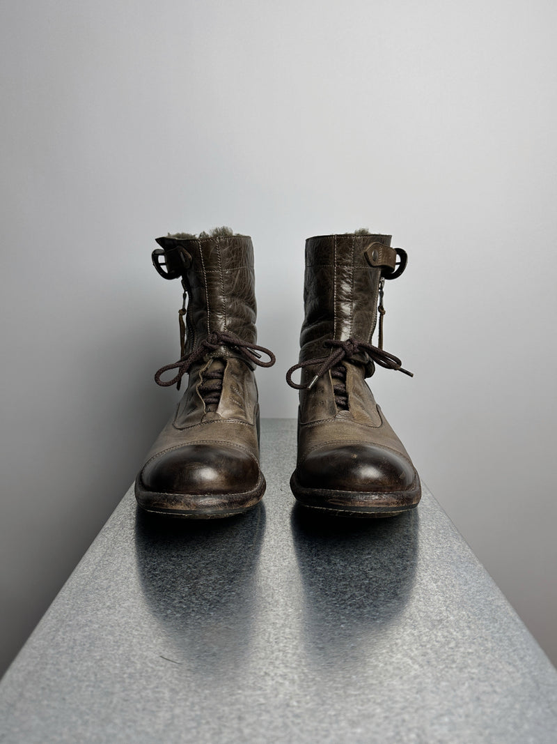 alfredoBANNISTER Shearling-Lined Military Boots