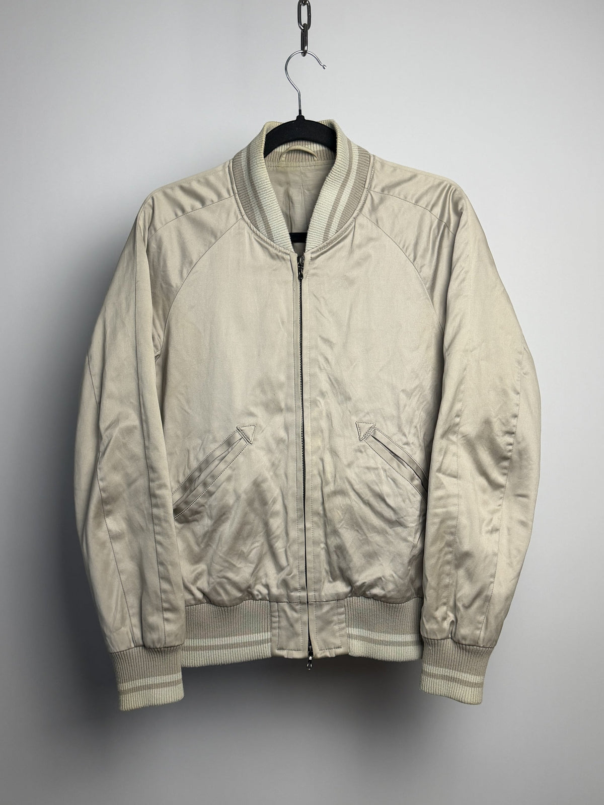 Kazuyuki Kumagai ATTACHMENT Striped Rib Cotton Satin Bomber A851-214