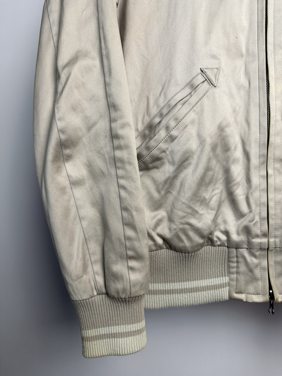 Kazuyuki Kumagai ATTACHMENT Striped Rib Cotton Satin Bomber A851-214