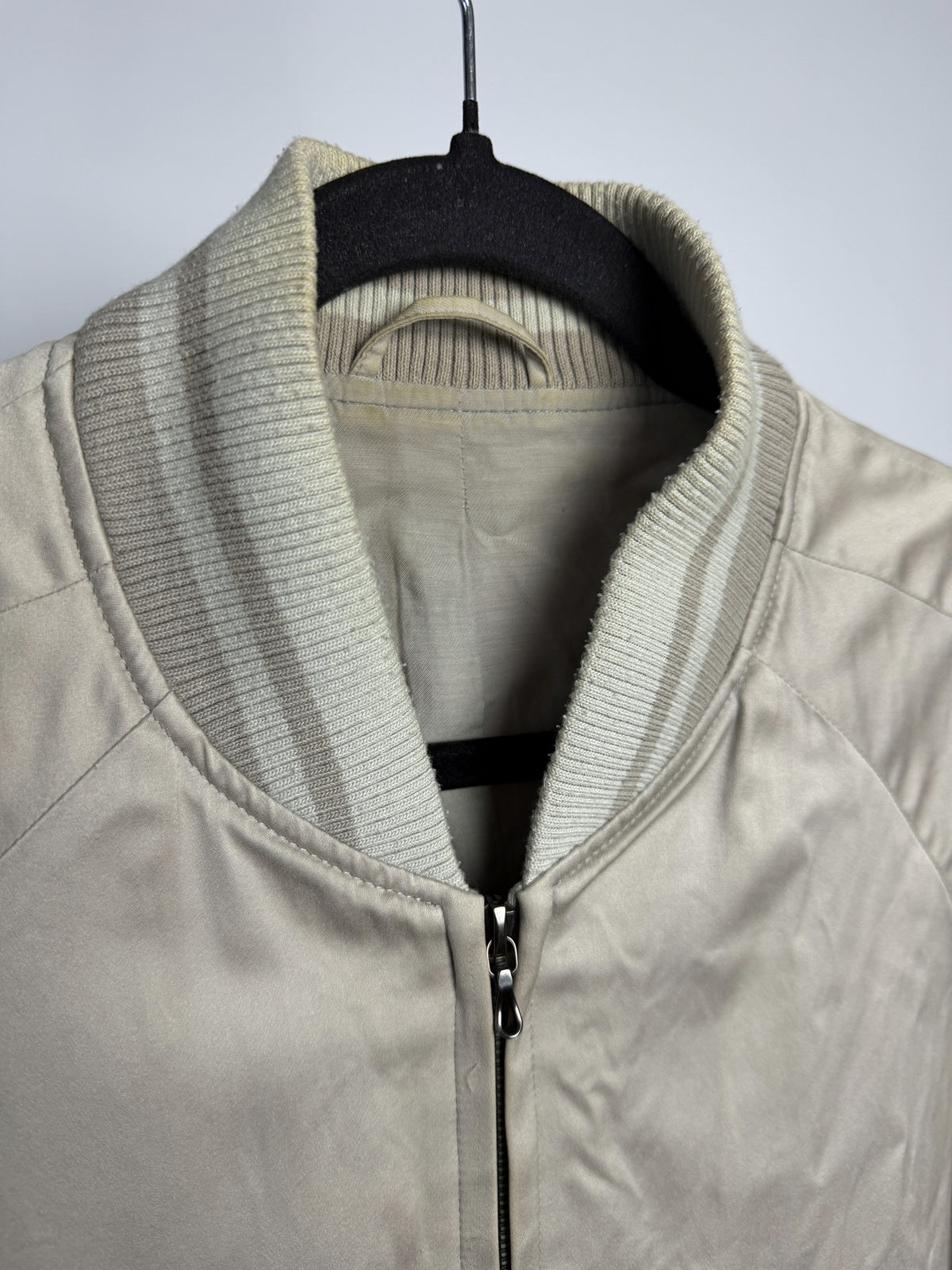 Kazuyuki Kumagai ATTACHMENT Striped Rib Cotton Satin Bomber A851-214