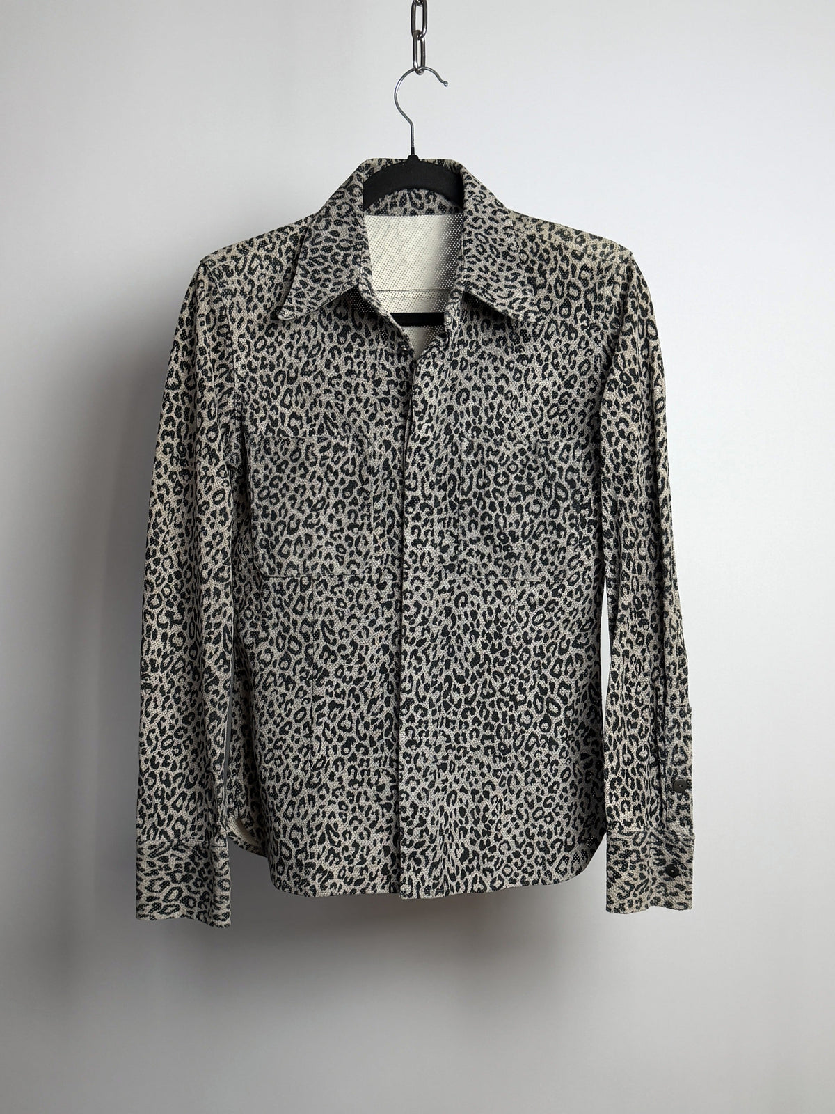Isamu Katayama BACKLASH leopard pig leather shirt, front