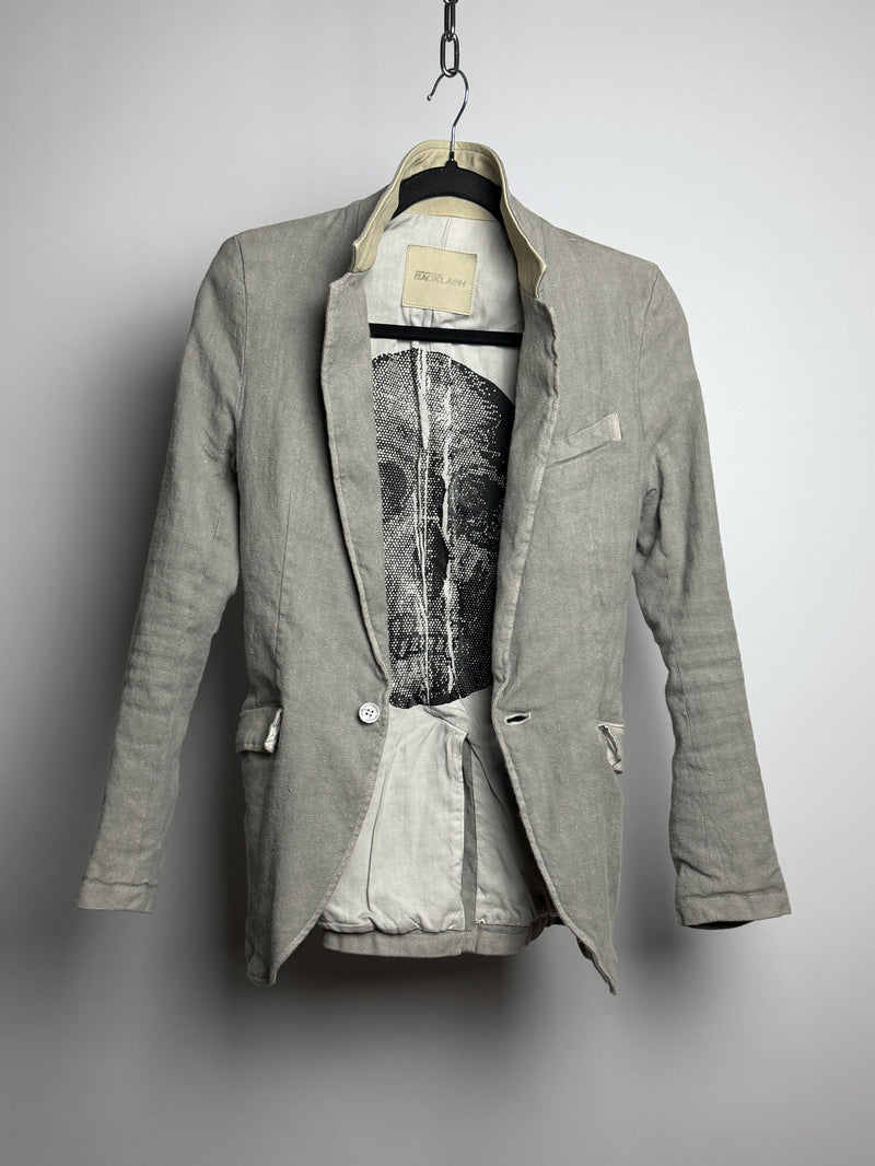 Isamu Katayama BACKLASH Leather Trim Linen Blazer and Trousers Set 1504-04 / 1504-02