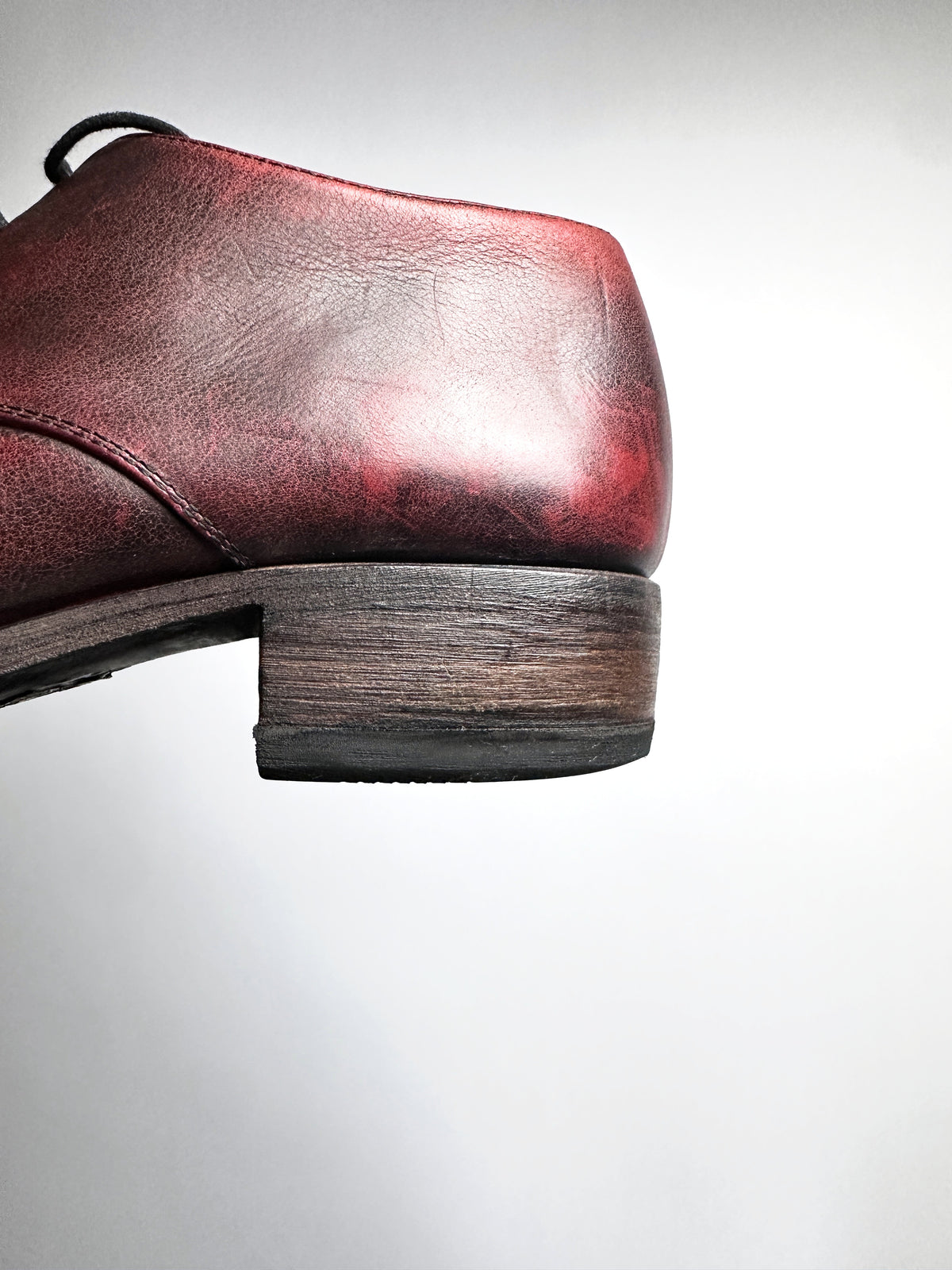 Stacked leather heel