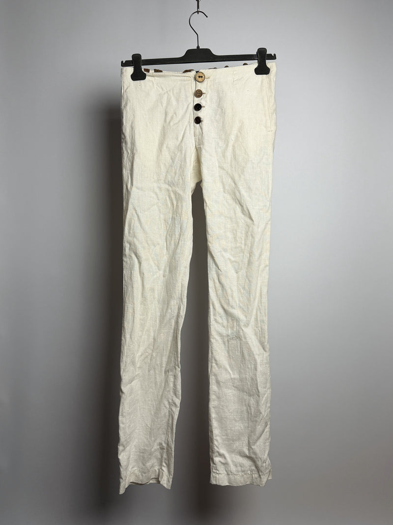 Geoffrey B. Small Handmade Linen Braces Trousers