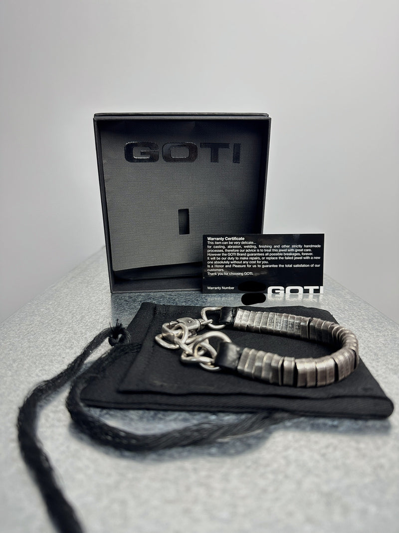 GOTI Coiled Silver and Leather Bracelet