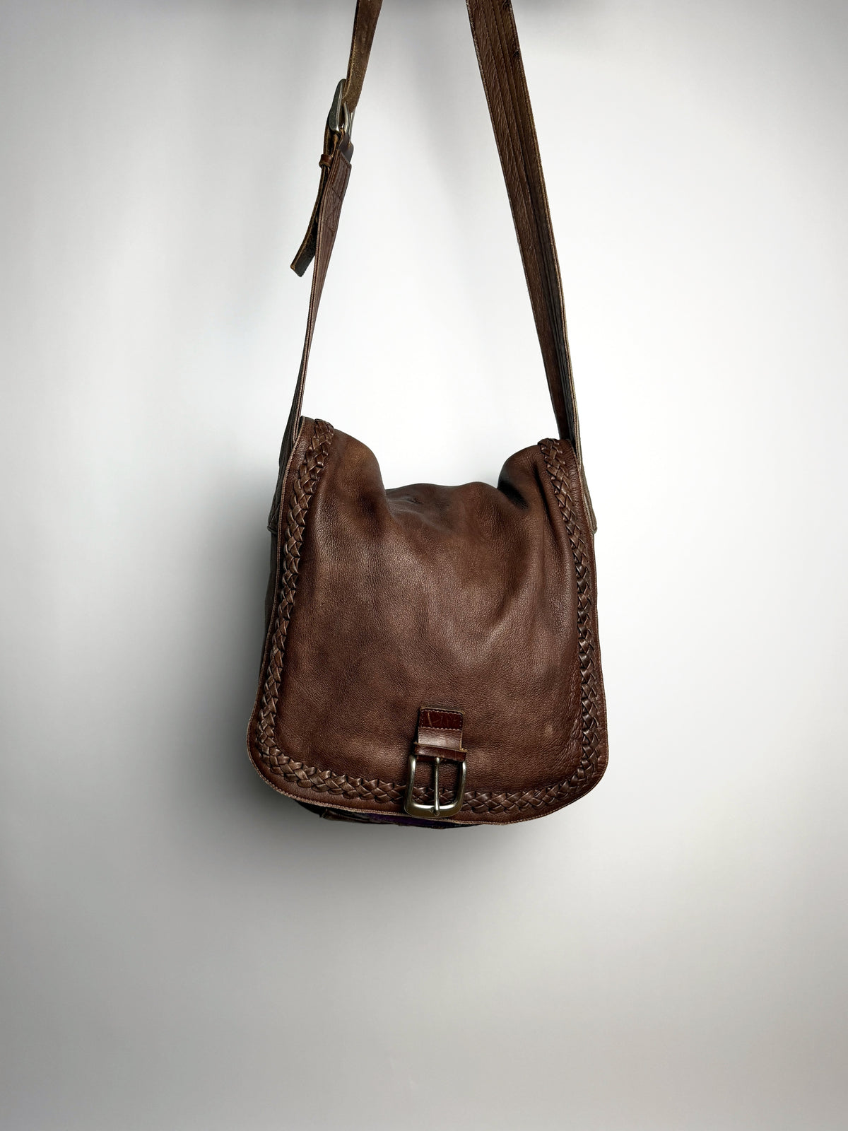 Isamu Katayama BACKLASH braided leather shoulder bag, front