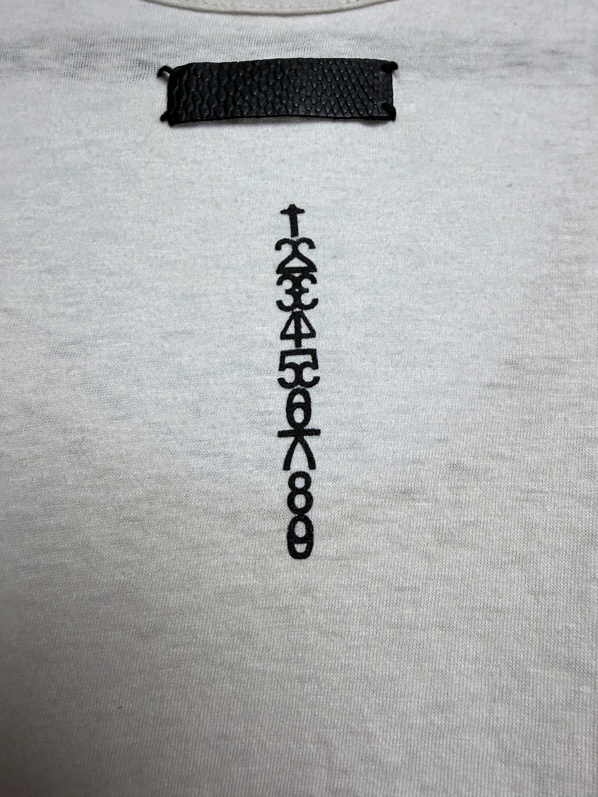 if six was nine BONE-2 tank, symbol print and leather tab