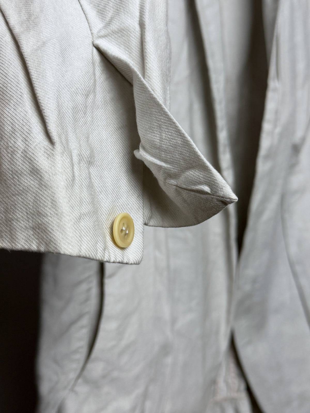 Cuff button over the pocket line