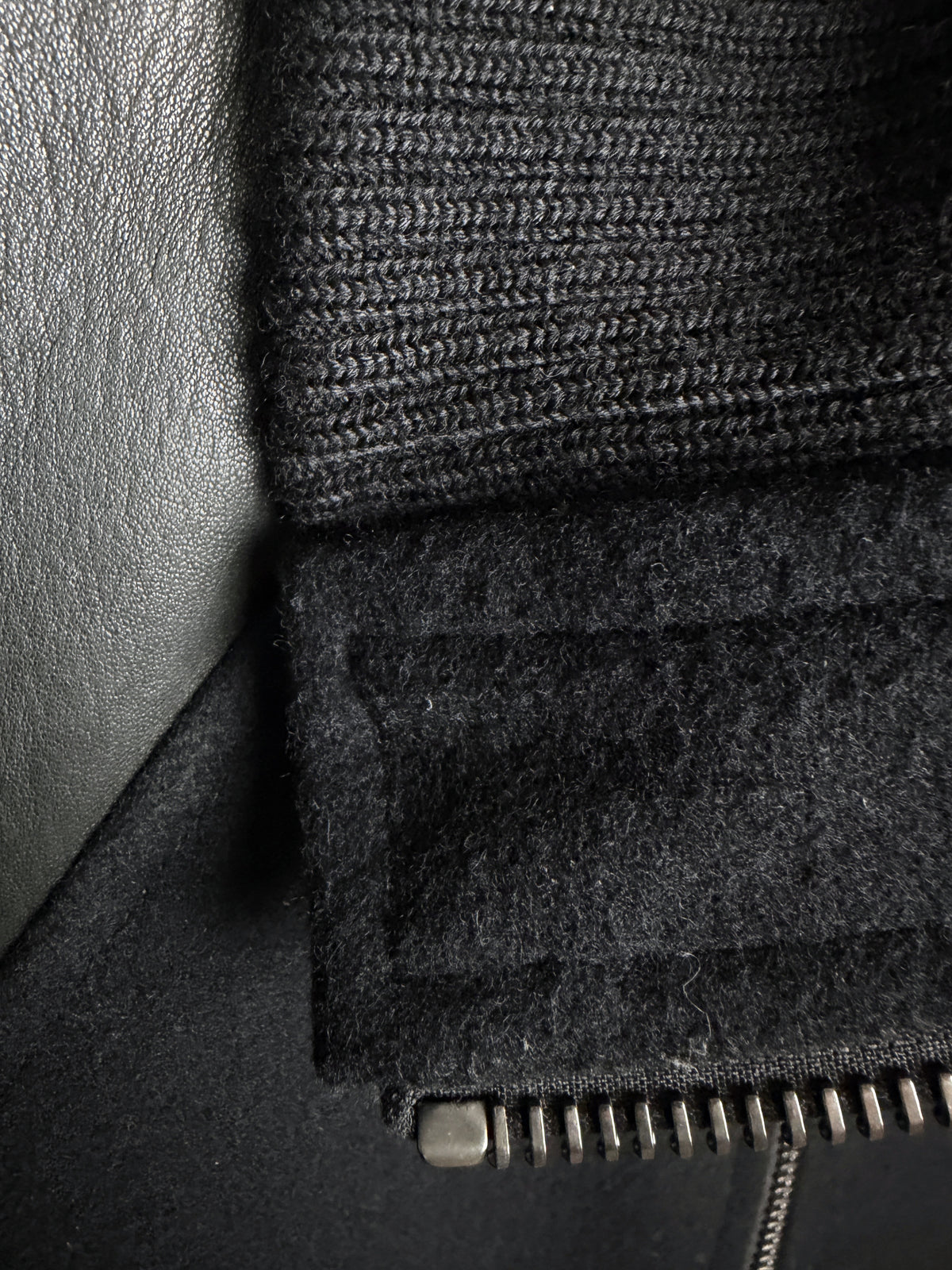 Kazuyuki Kumagai ATTACHMENT High Neck Wool Cashmere Lamb Leather Varsity Jacket KB83-058