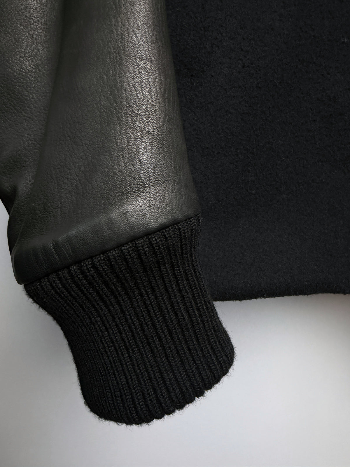 Kazuyuki Kumagai ATTACHMENT High Neck Wool Cashmere Lamb Leather Varsity Jacket KB83-058