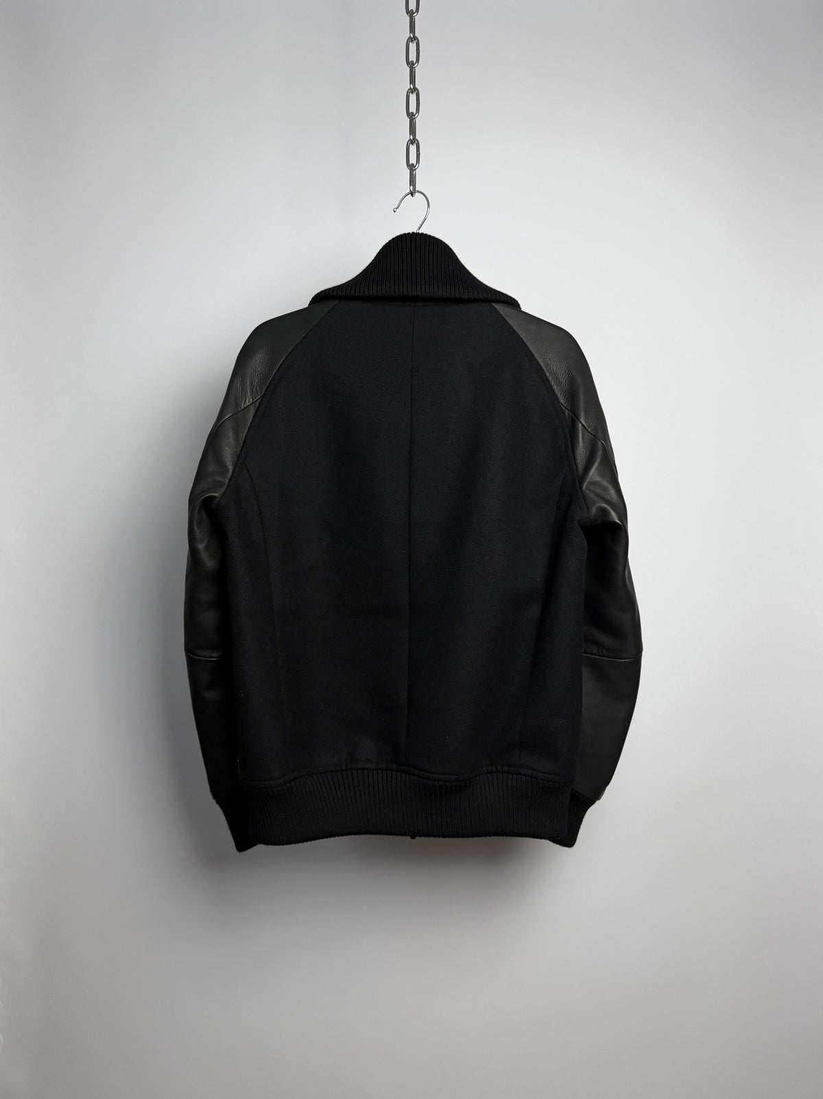 Kazuyuki Kumagai ATTACHMENT High Neck Wool Cashmere Lamb Leather Varsity Jacket KB83-058