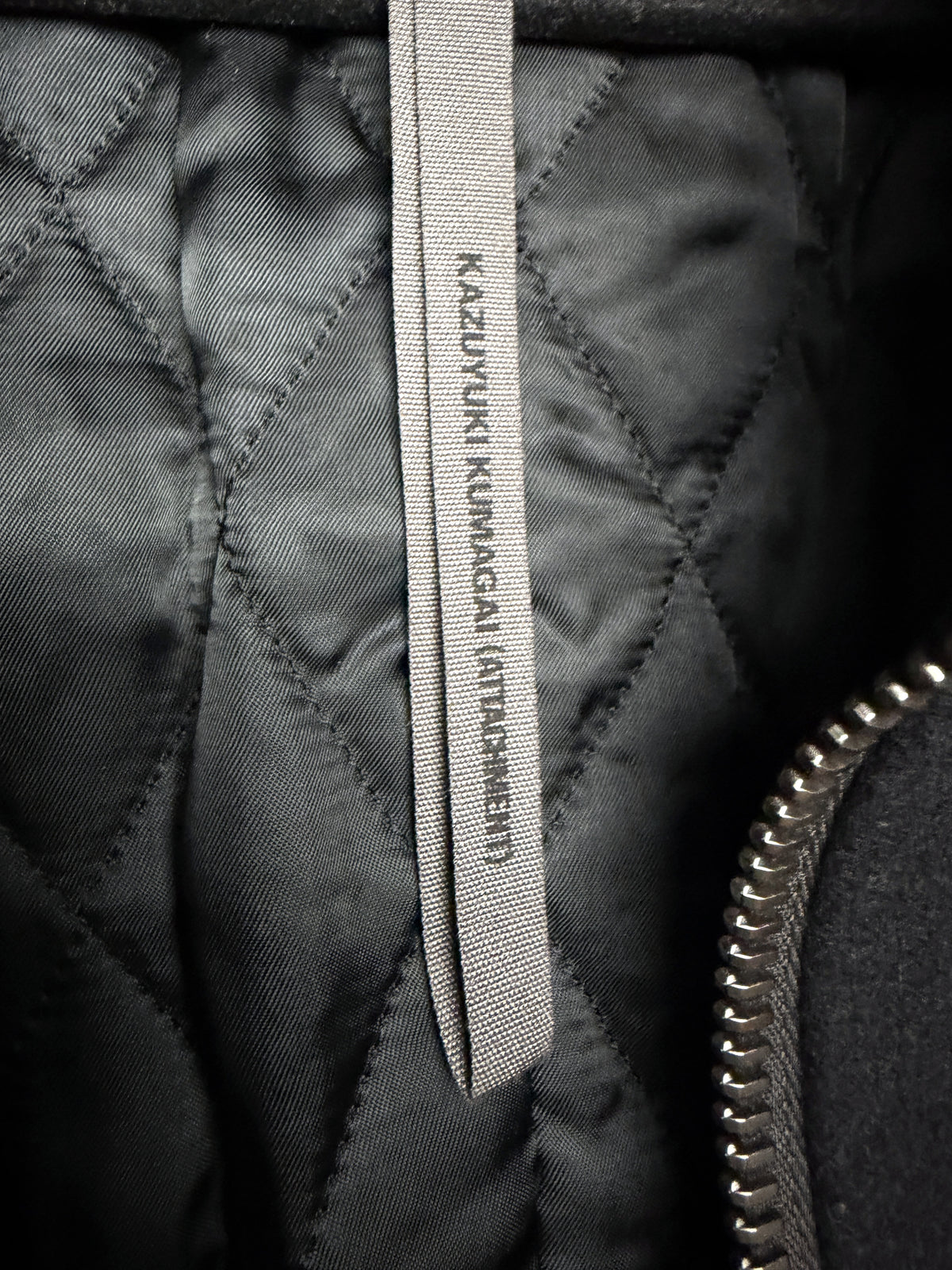Kazuyuki Kumagai ATTACHMENT High Neck Wool Cashmere Lamb Leather Varsity Jacket KB83-058