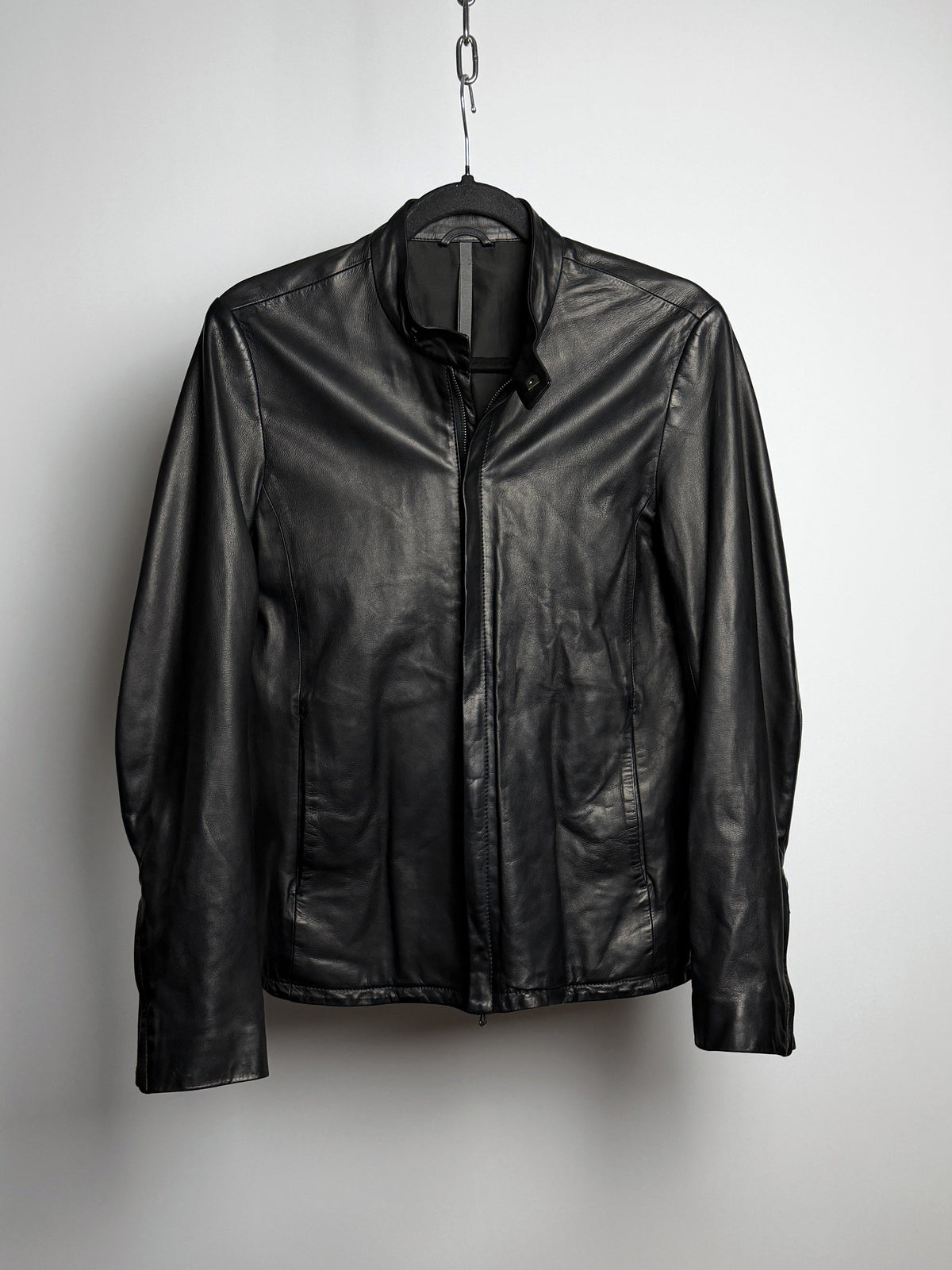 Kazuyuki Kumagai ATTACHMENT lamb leather single riders, front detail