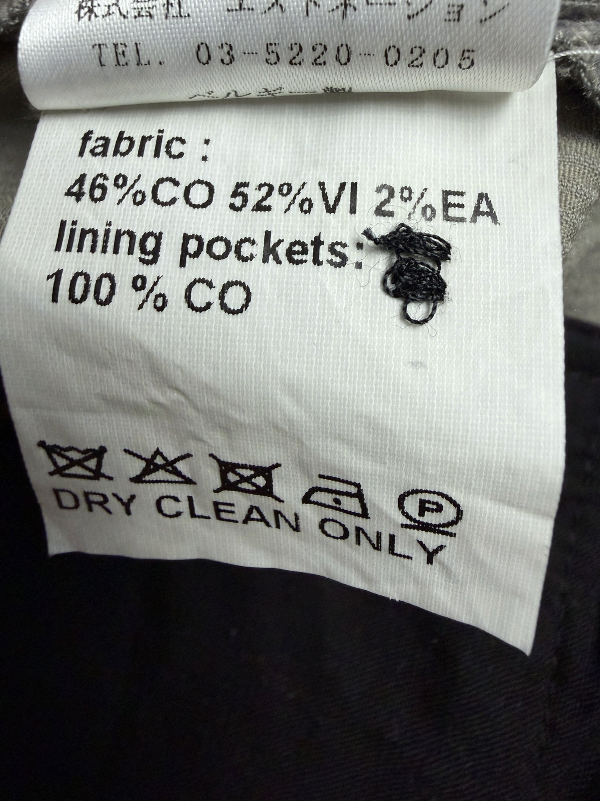 Care labels, size 48, rayon cotton elastane