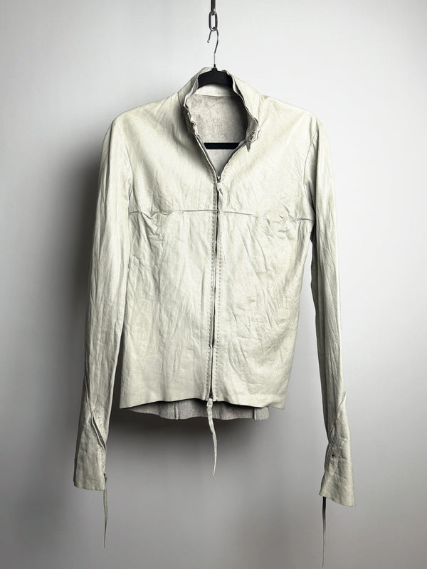 m.a+ Bone Lamb Leather Biker Jacket