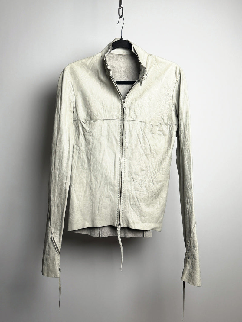 m.a+ Bone Lamb Leather Biker Jacket