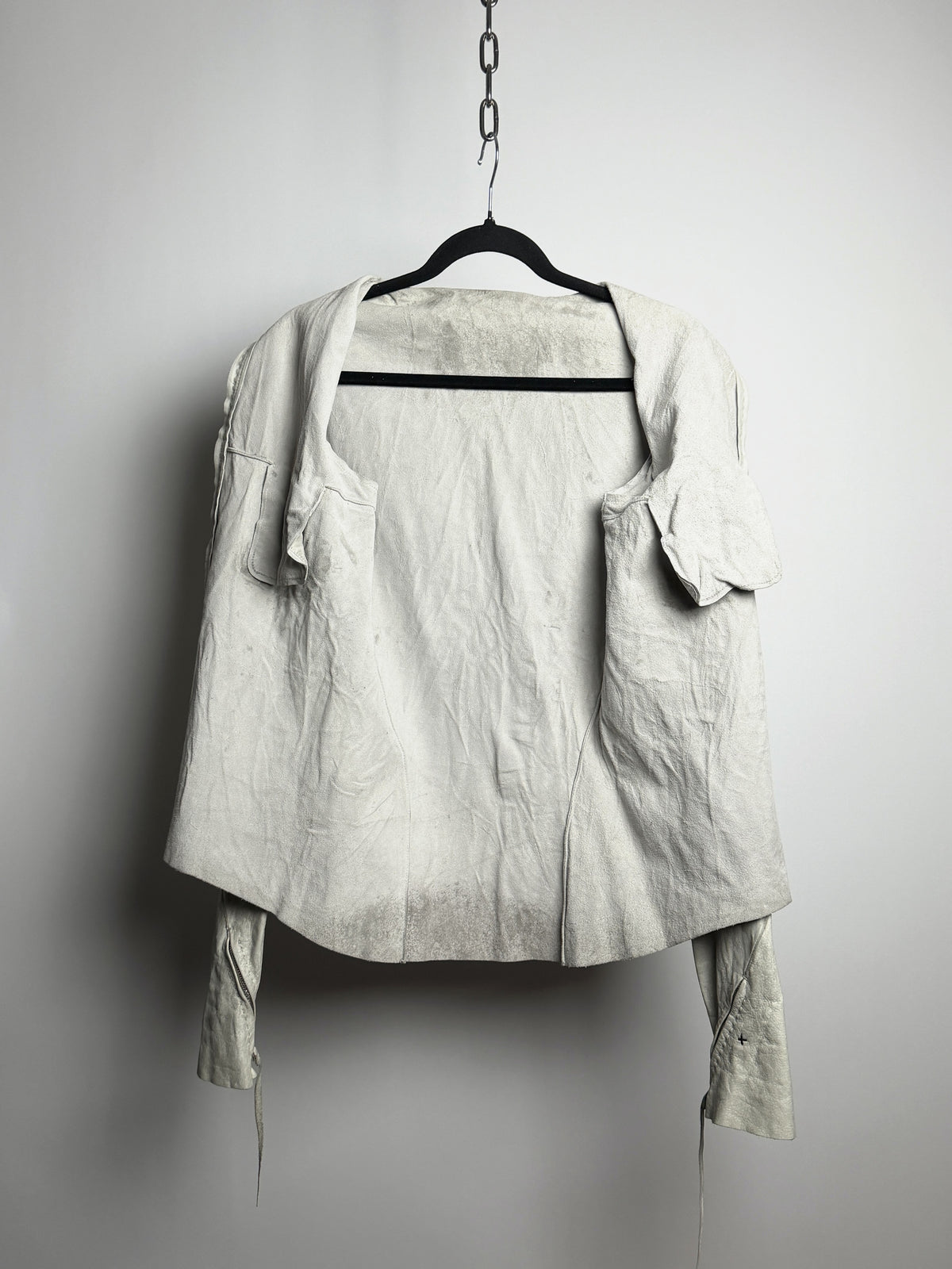 Inside out, unlined suede reverse
