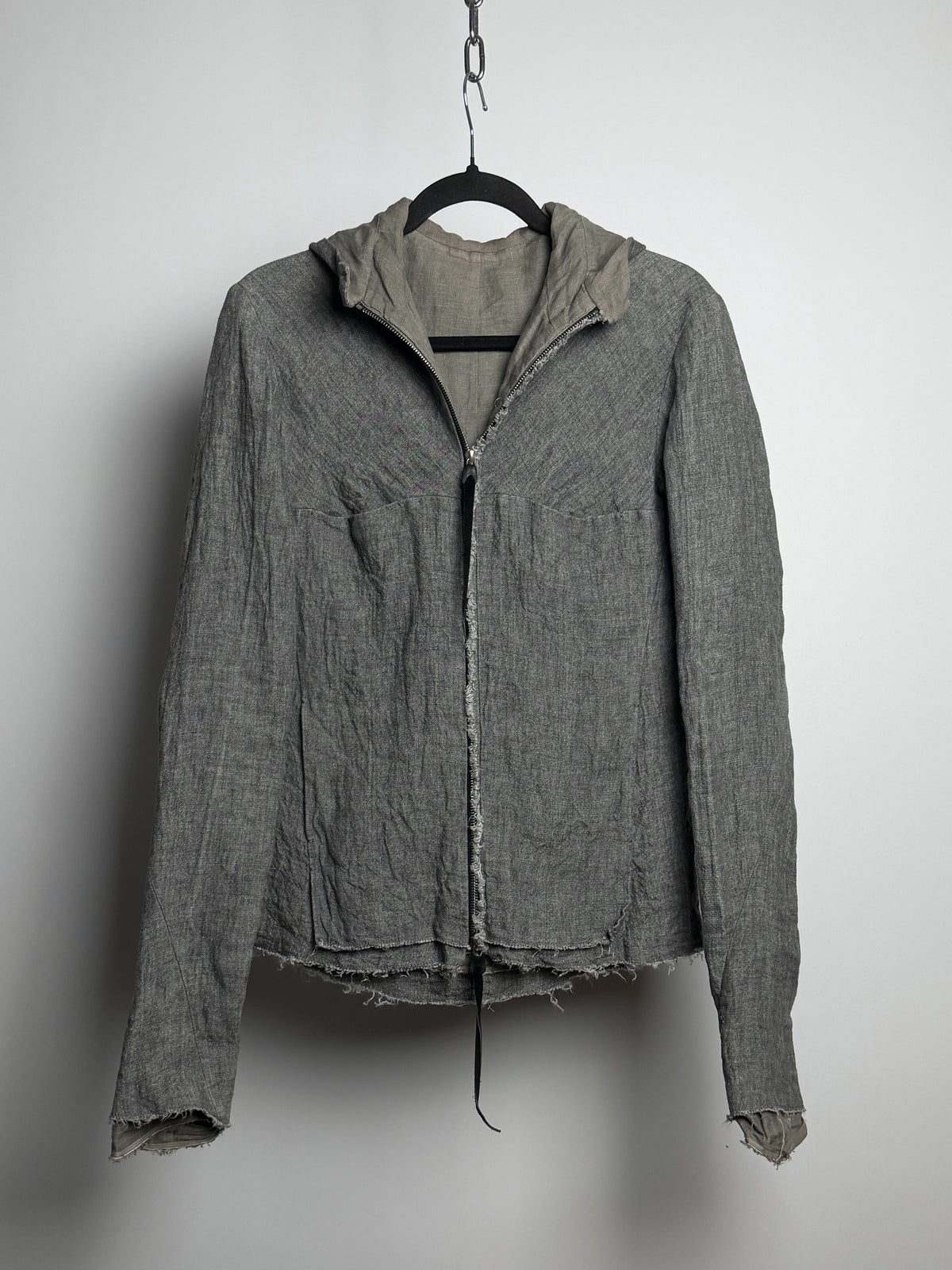 m.a+ double layer linen hooded jacket, front