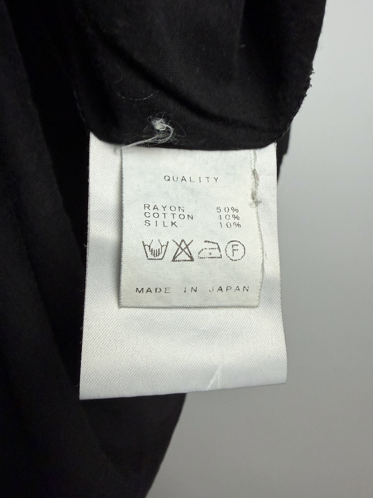 Quality label, rayon cotton silk, made in Japan