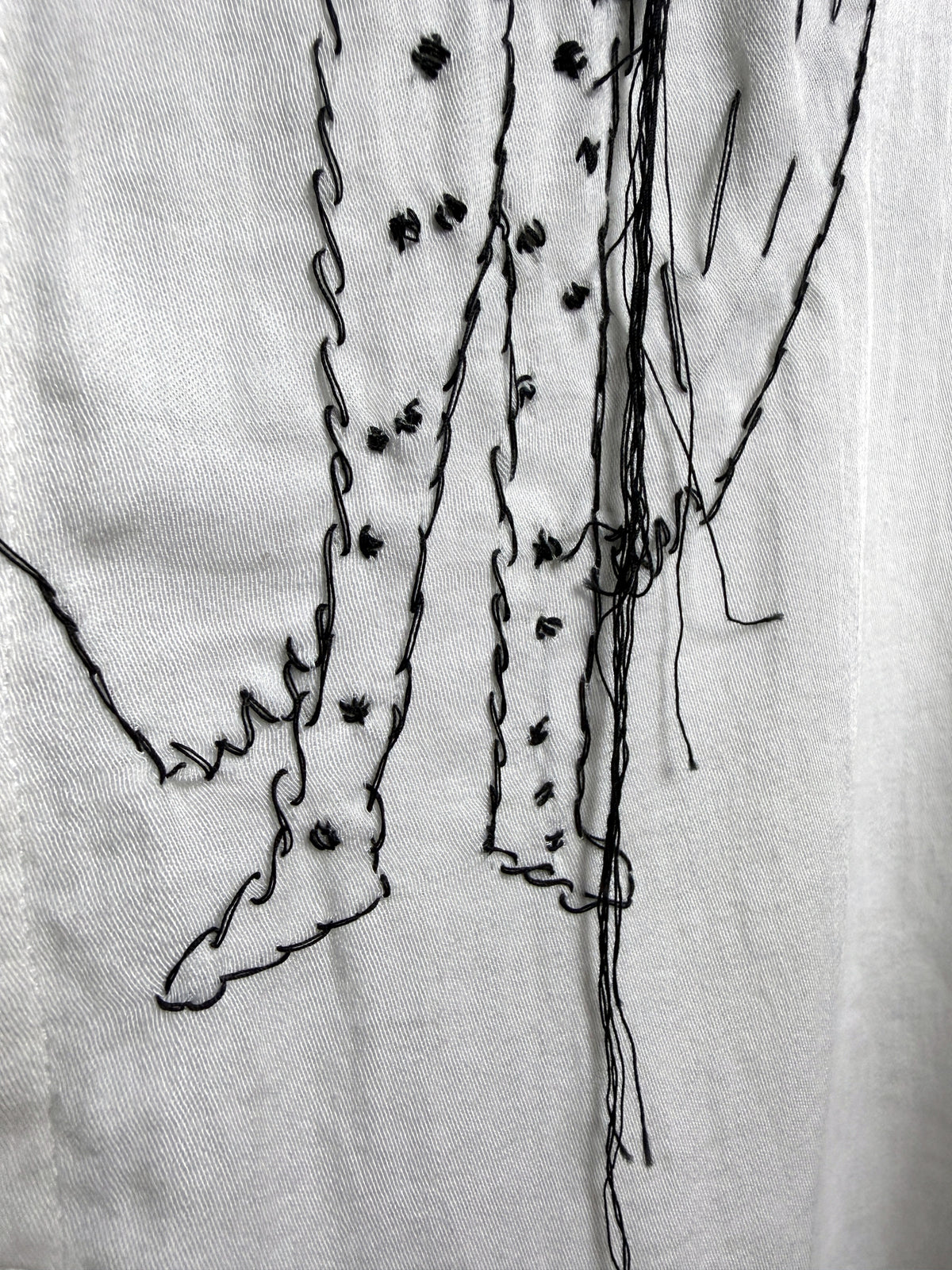 Trailing thread ends, left uncut
