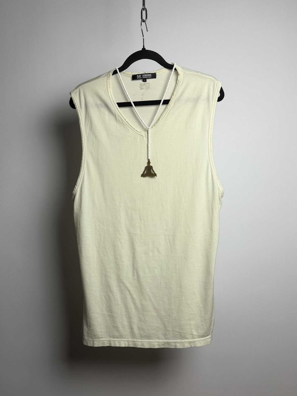 Raf Simons SS04 tank, front with necklace hanging