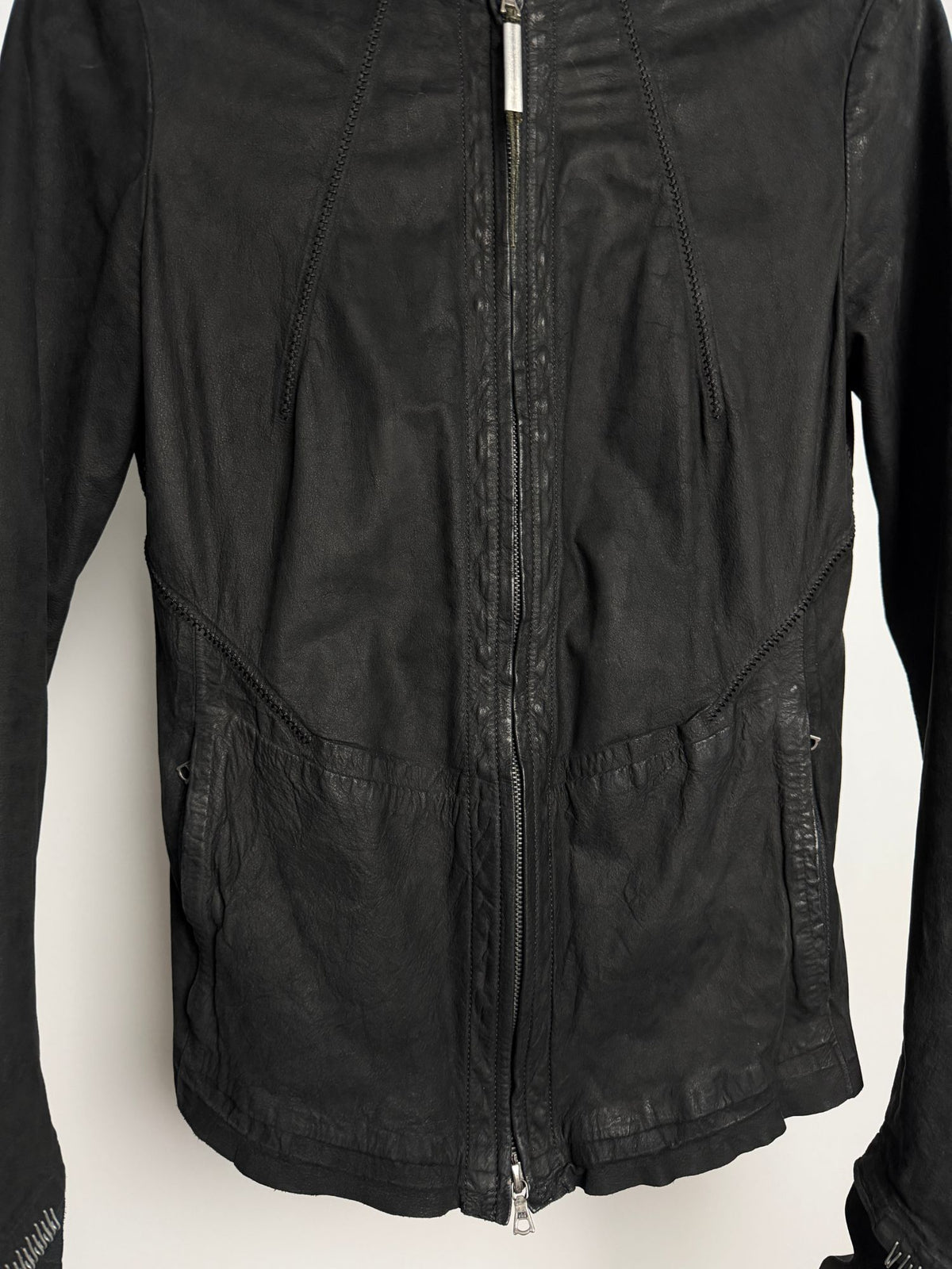 Isaac Sellam for L'Éclaireur calfskin jacket, front detail