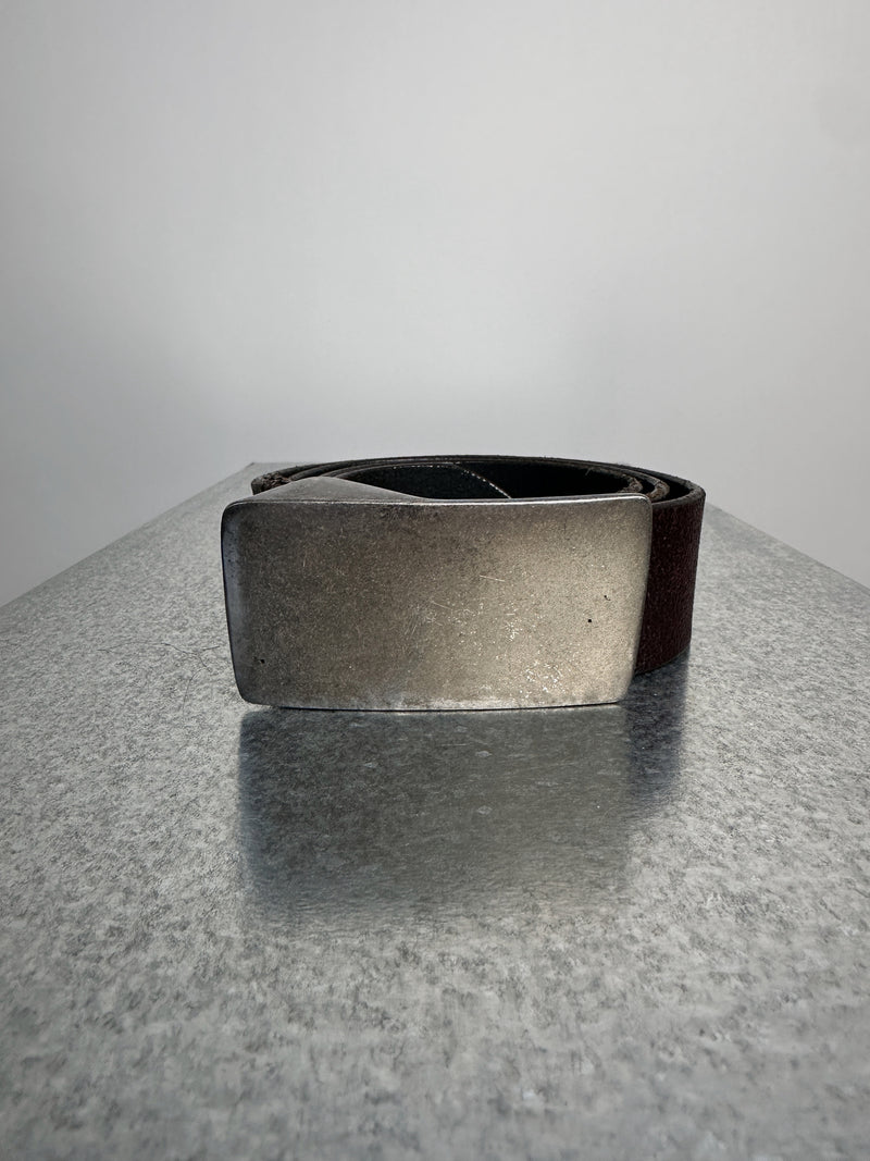 SHELLAC Plate Buckle Leather Belt