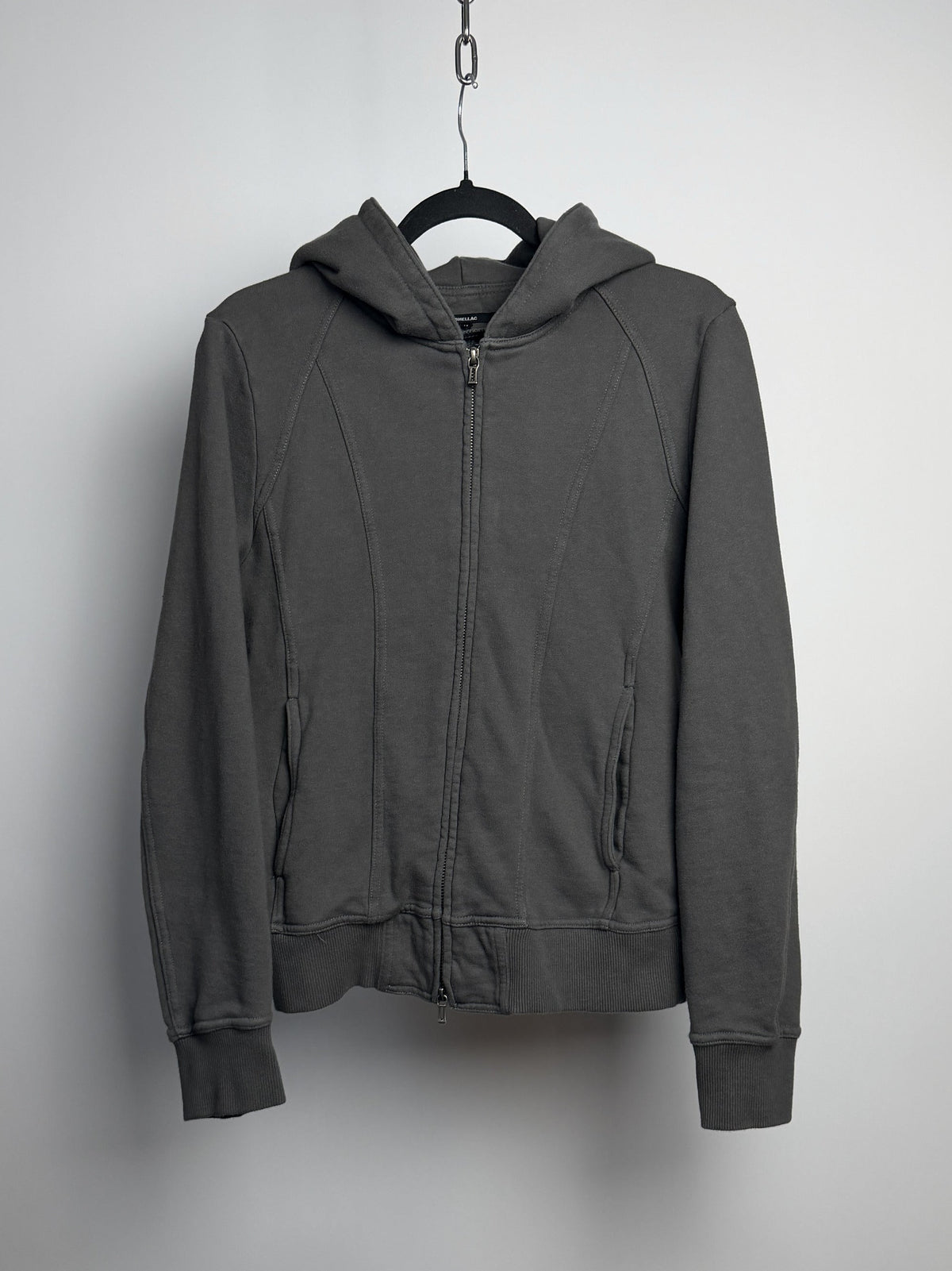 SHELLAC panelled zip hoodie, front