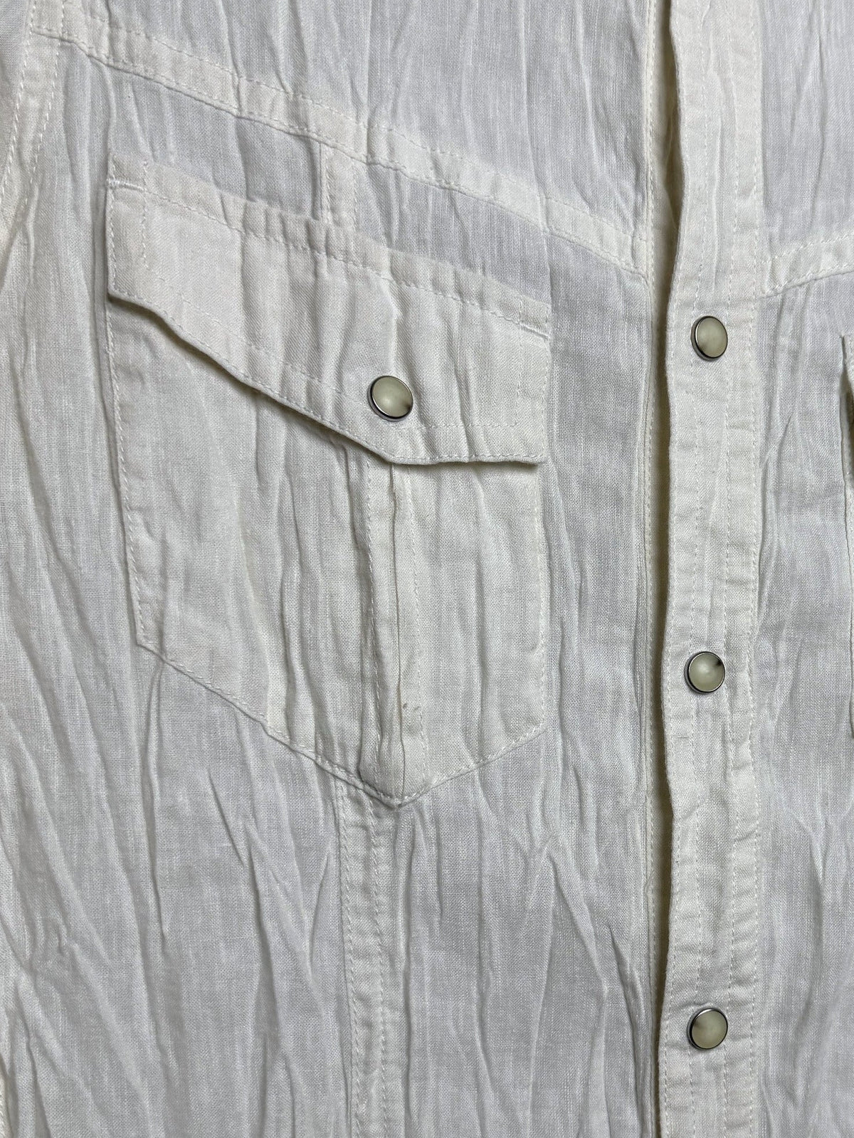 5351 POUR LES HOMMES crinkled western shirt, chest pockets