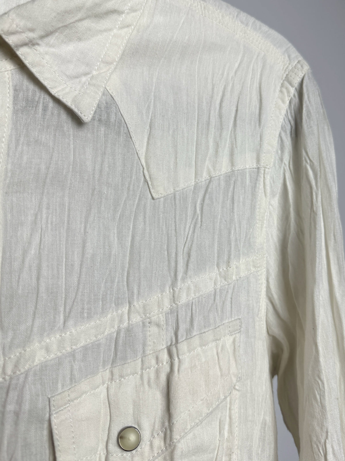 5351 POUR LES HOMMES crinkled western shirt, collar and yoke