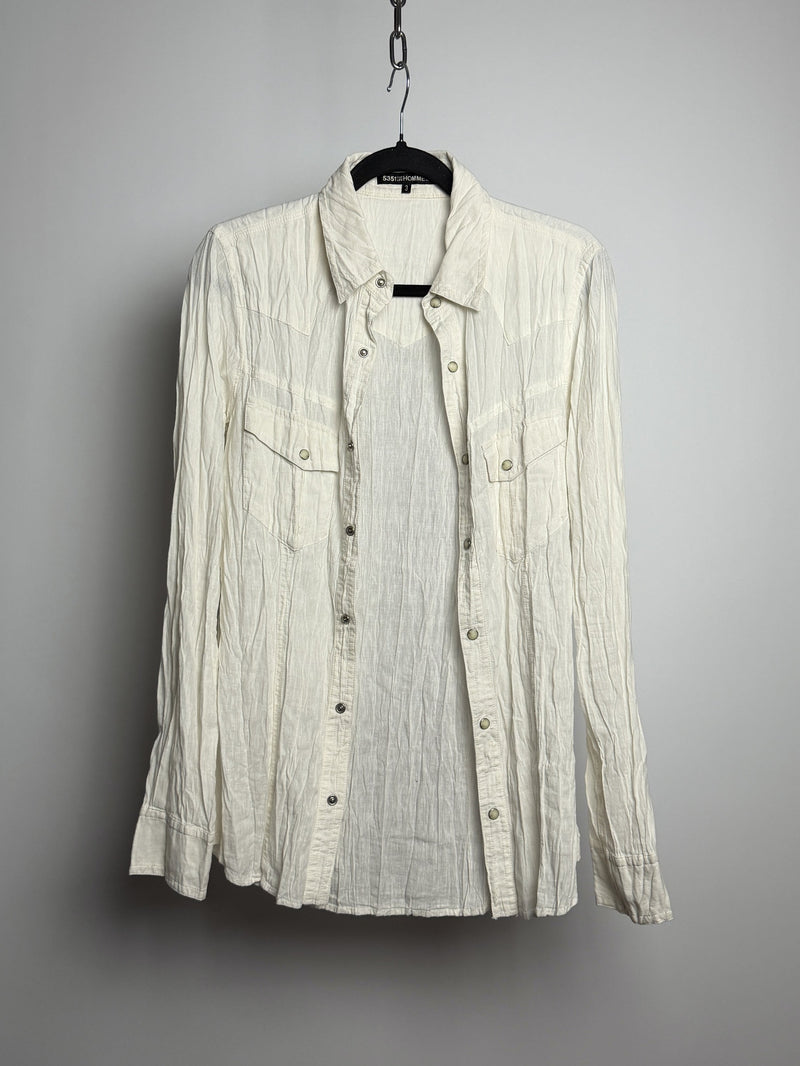 5351 POUR LES HOMMES Crinkled Western Shirt (Sample)